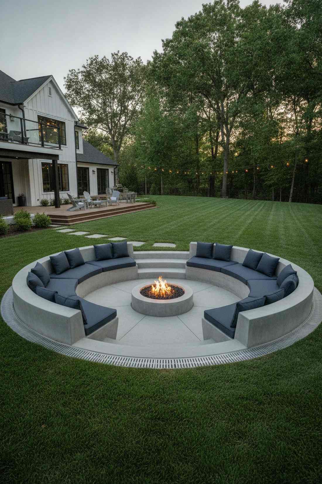 sunken outdoor seating zones