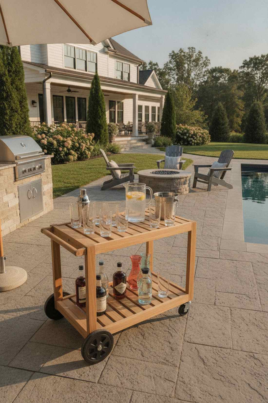 teak bar carts