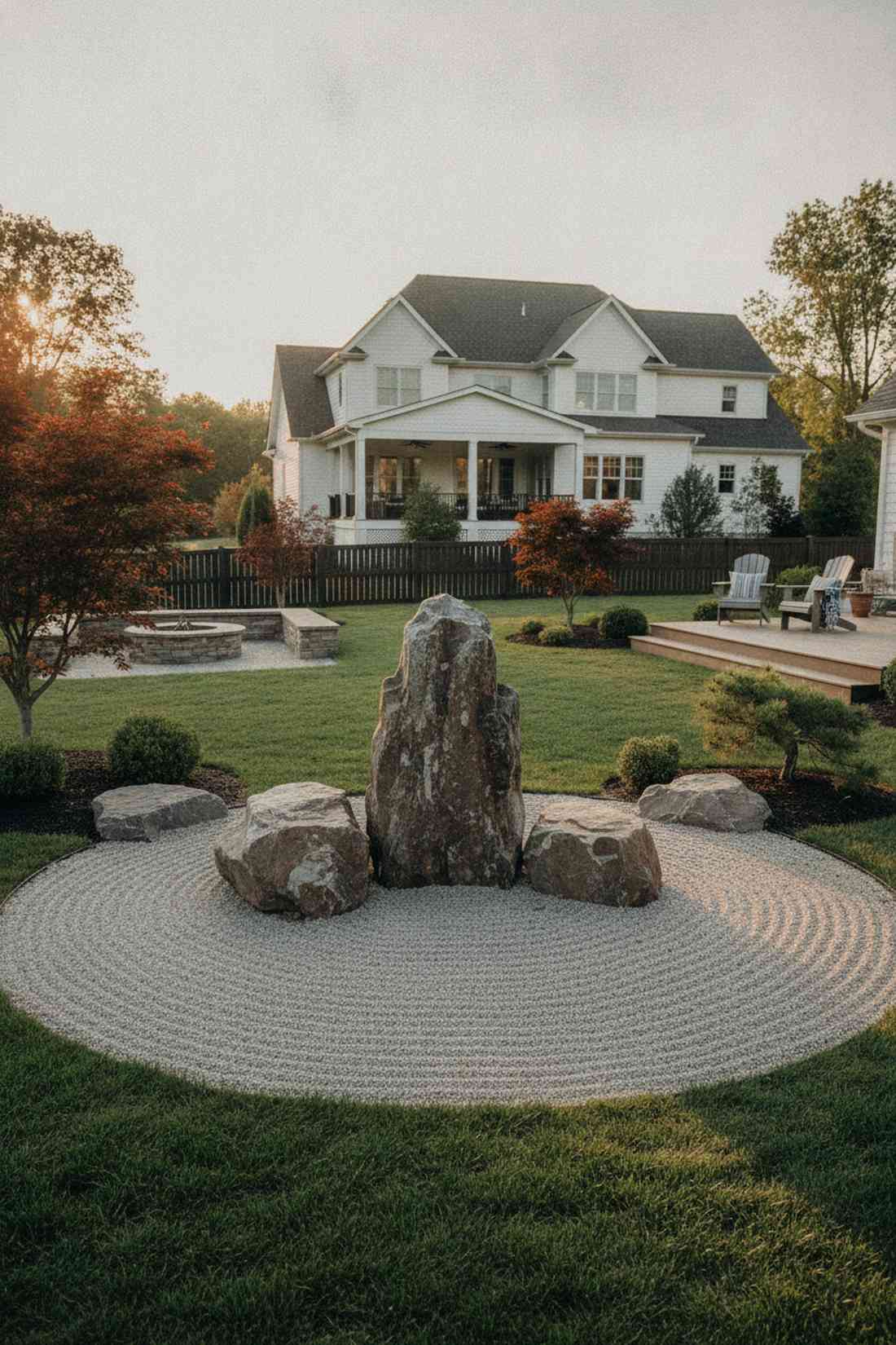 three stone buddhist triad arrangement