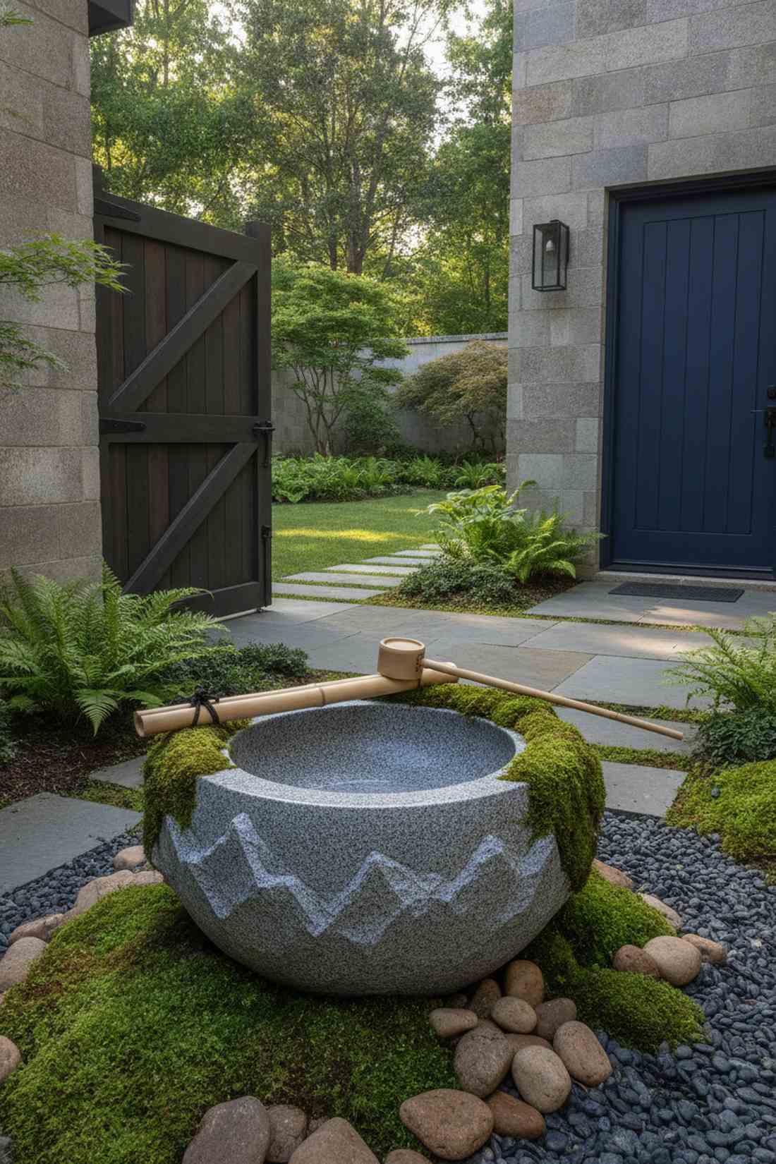 tsukubai stone basin