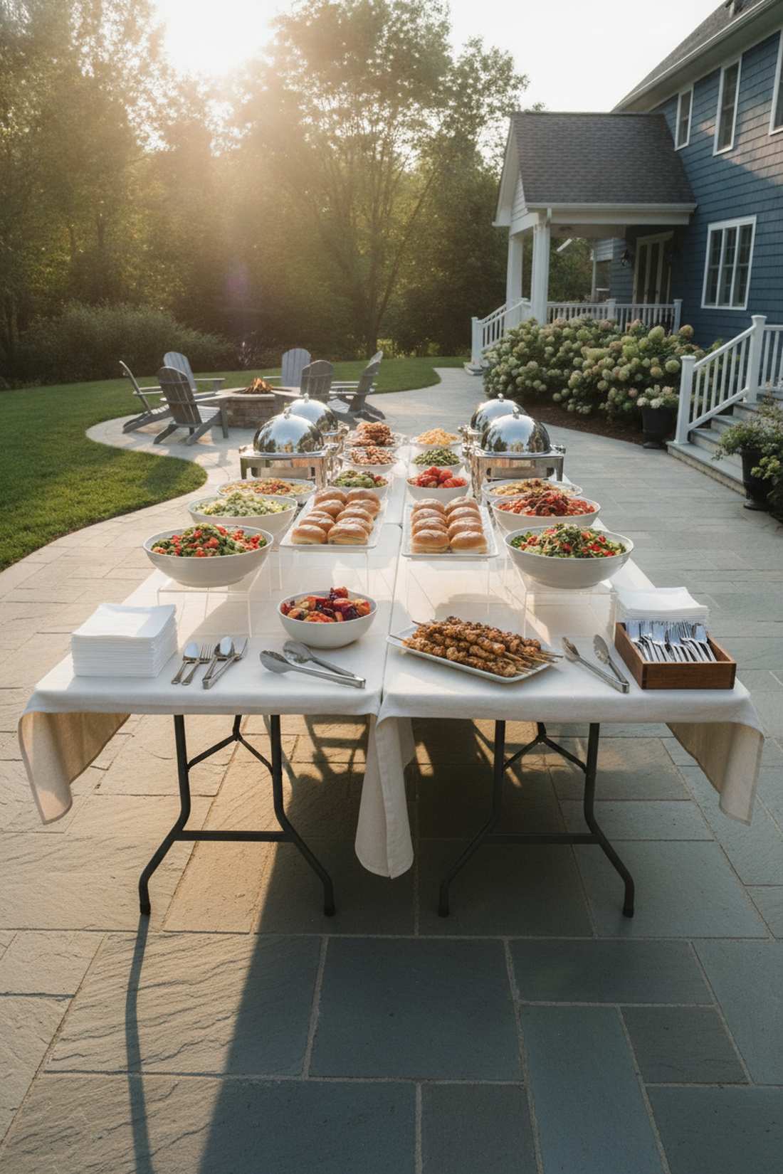 two sided buffet table