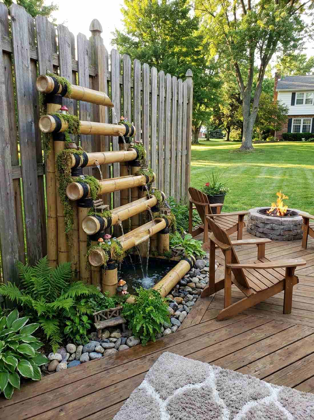 vertical cascade bamboo stack