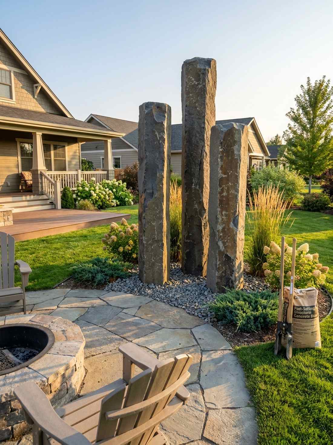 vertical stone pillars