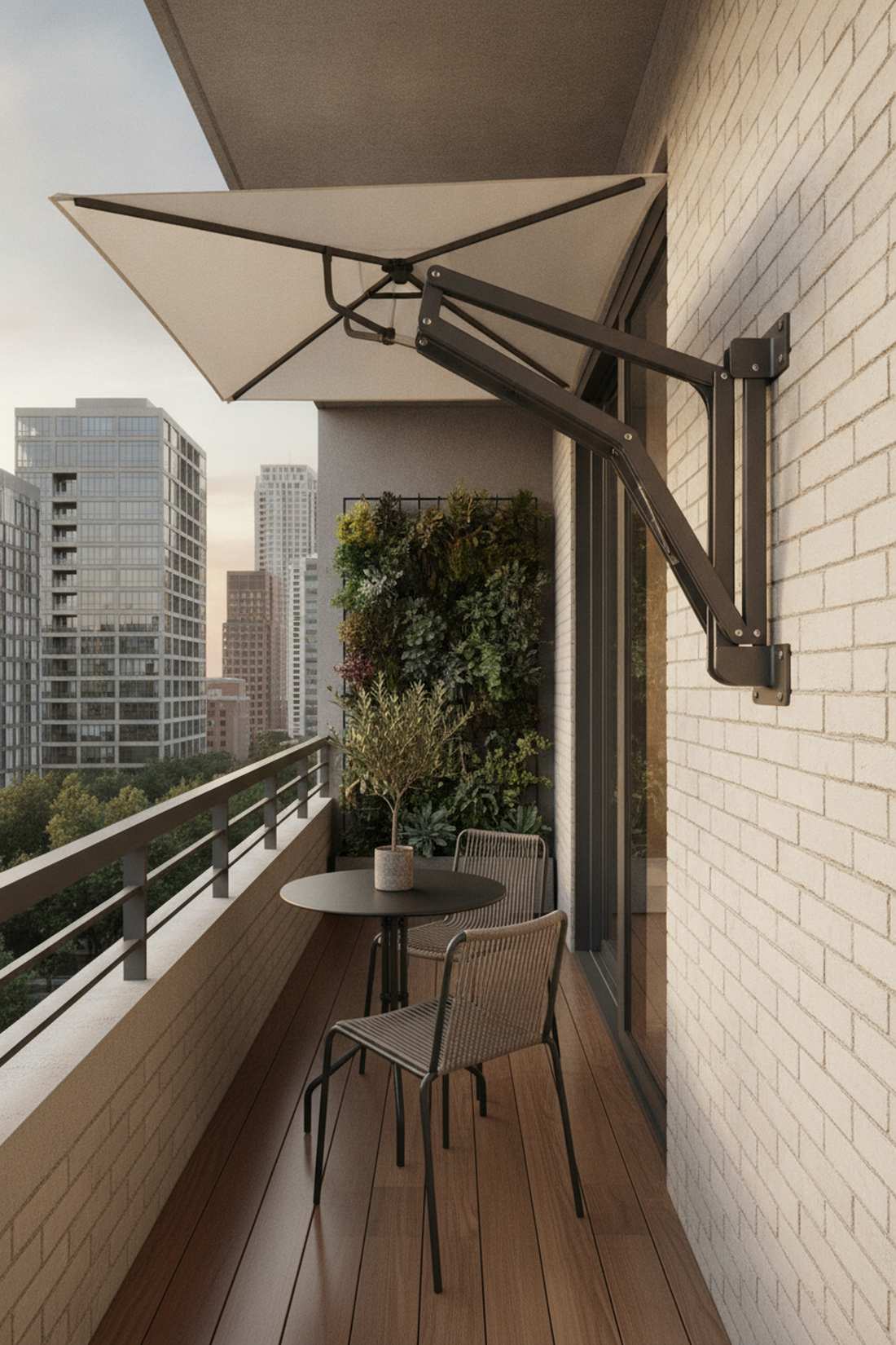 wall mounted articulating umbrella