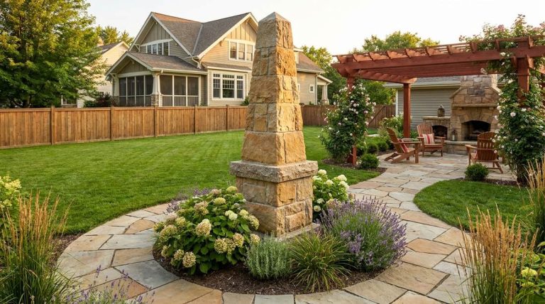 120 stone garden obelisk vertical