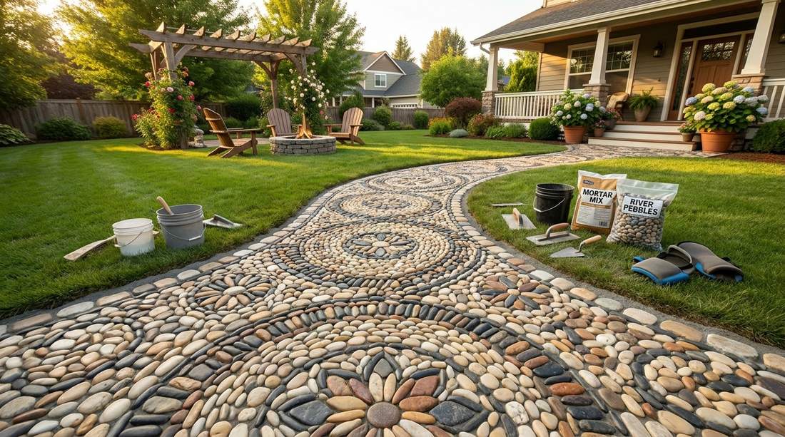 124 stone garden mosaic vertical