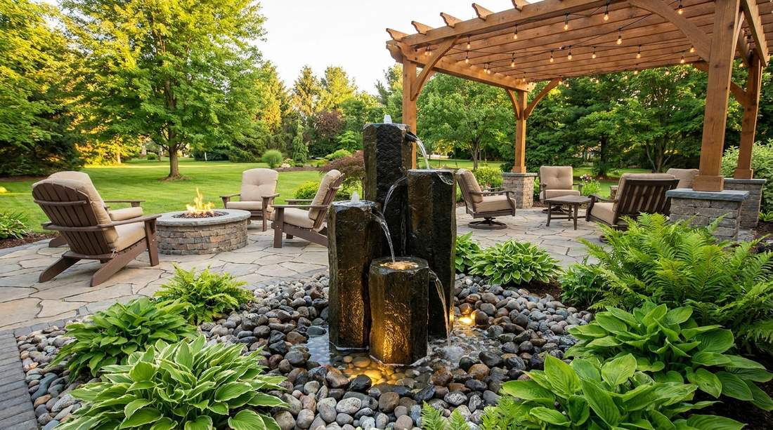 129 stone garden fountain vertical