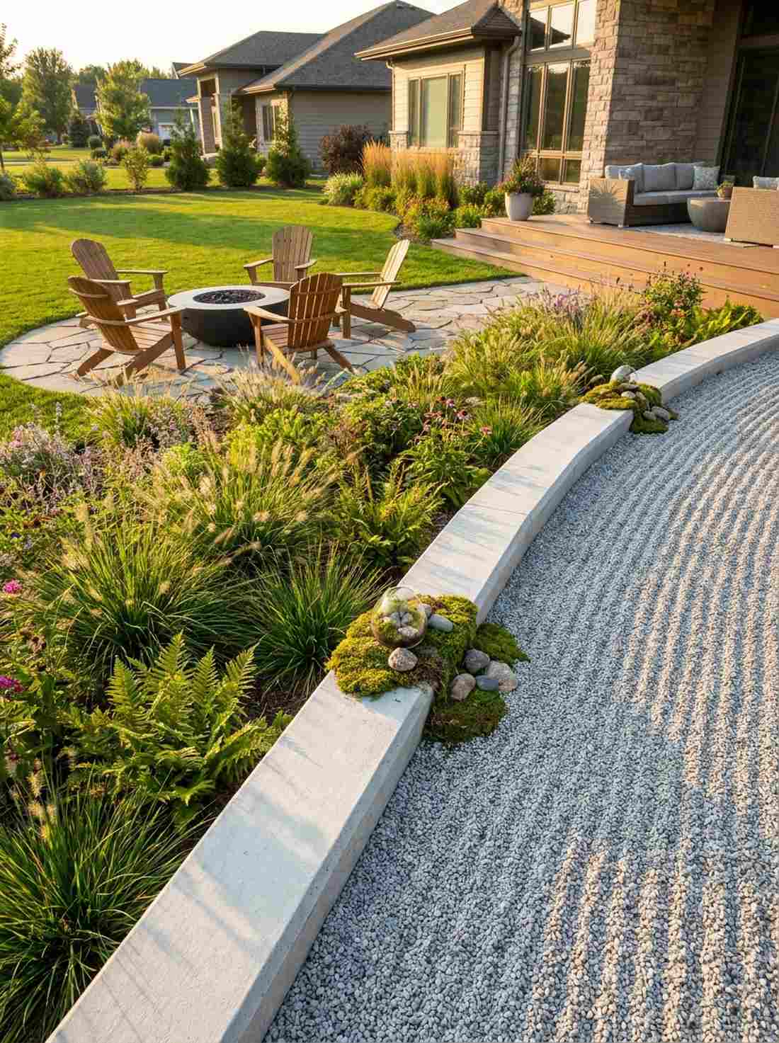 border defining concrete strips