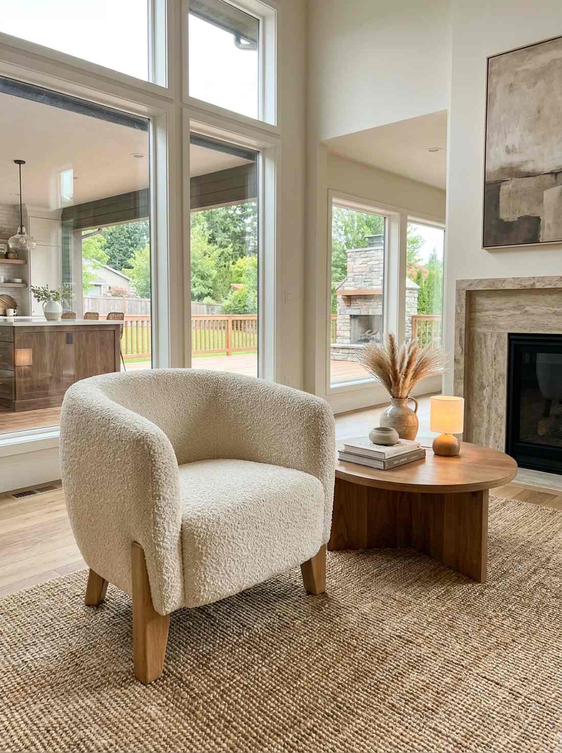 boucle accent chairs