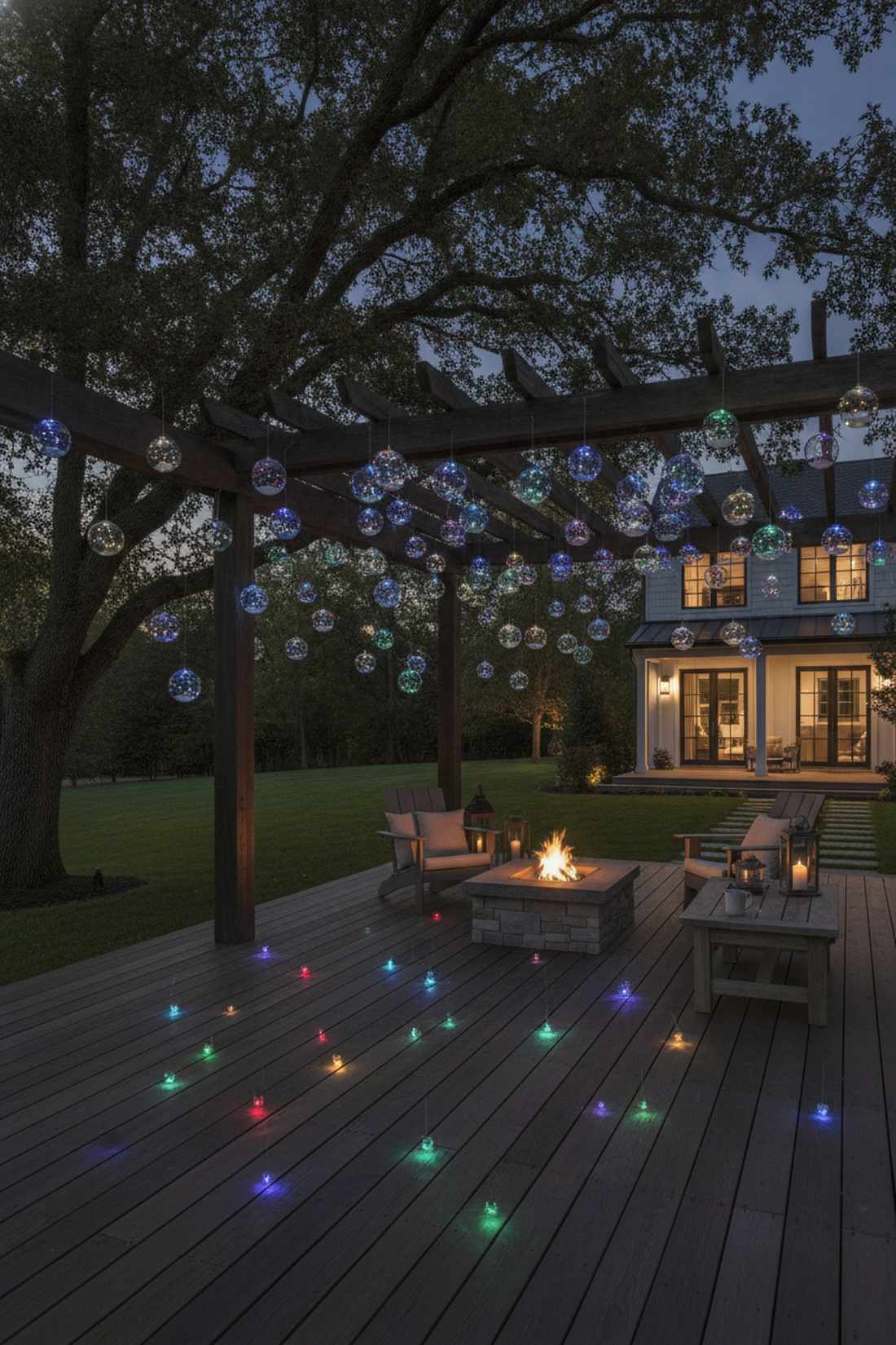 colorful orb light clusters
