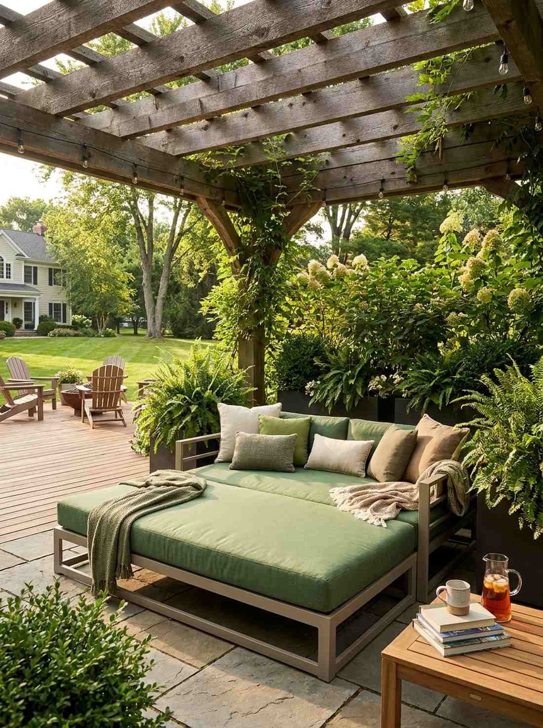 convertible green daybed nook
