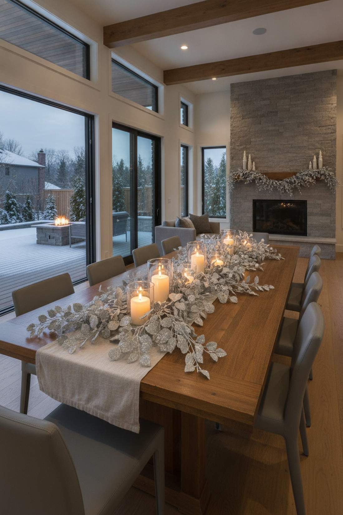 frosted eucalyptus table runner