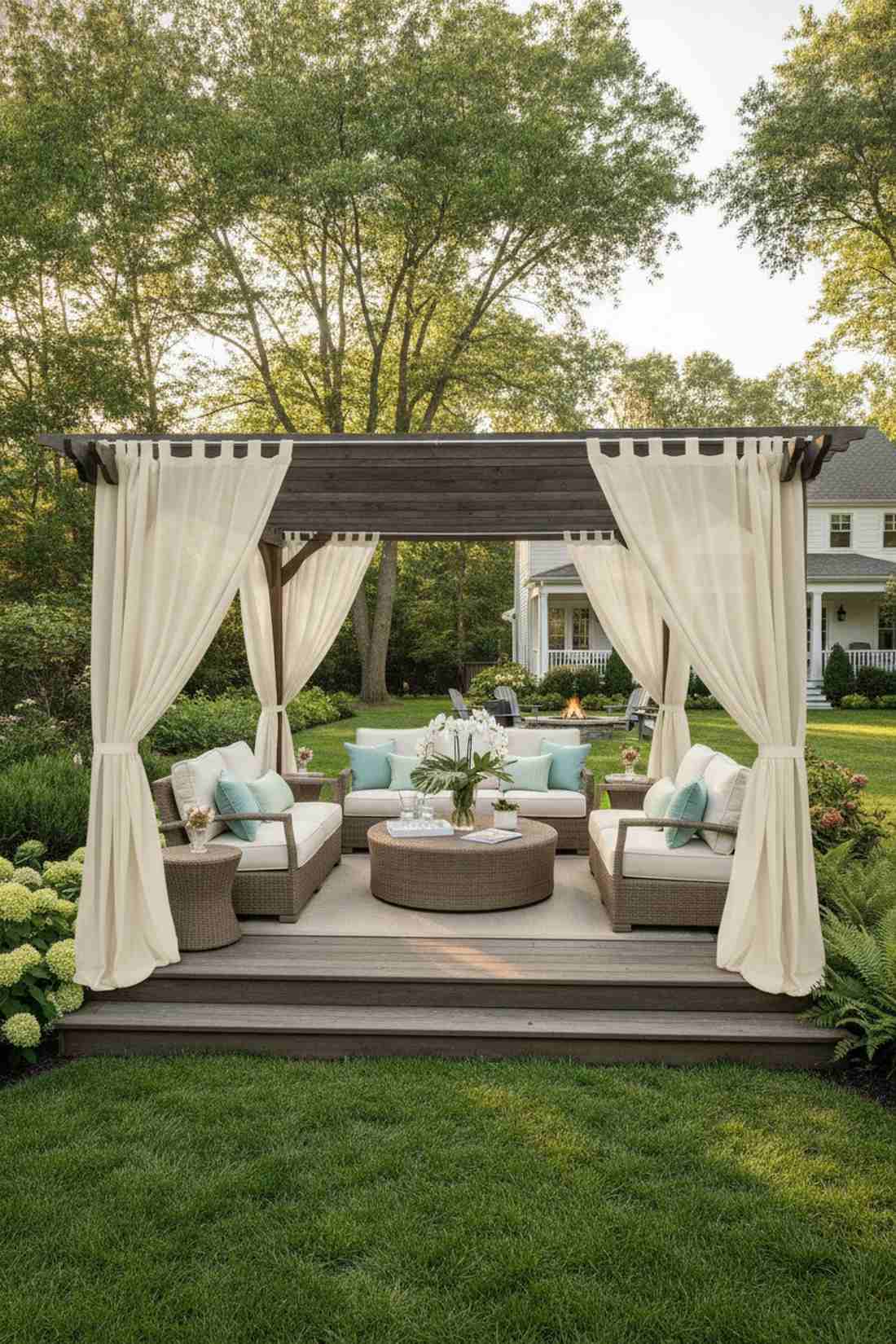 garden lounge with pergola