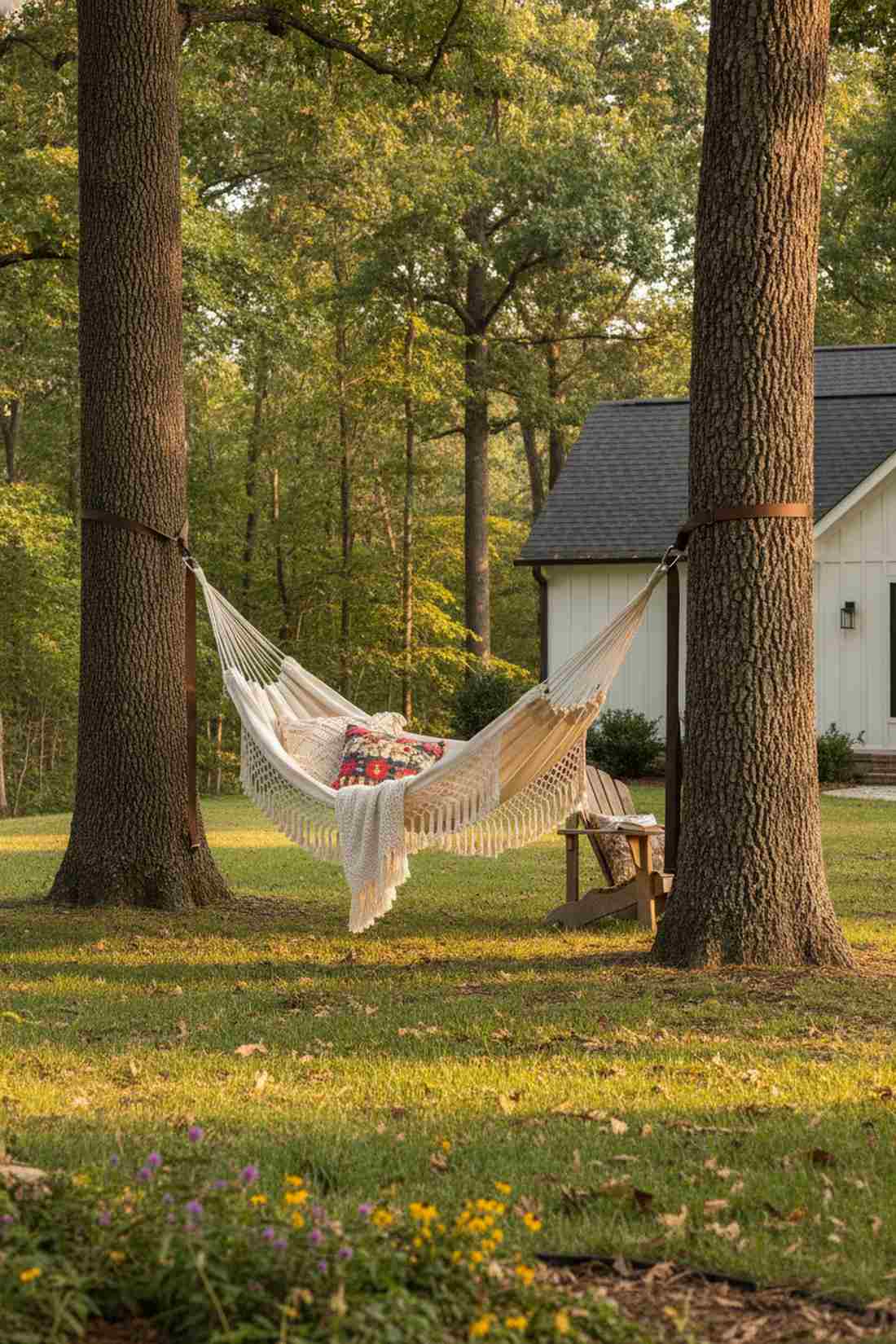 hammock between mature trees