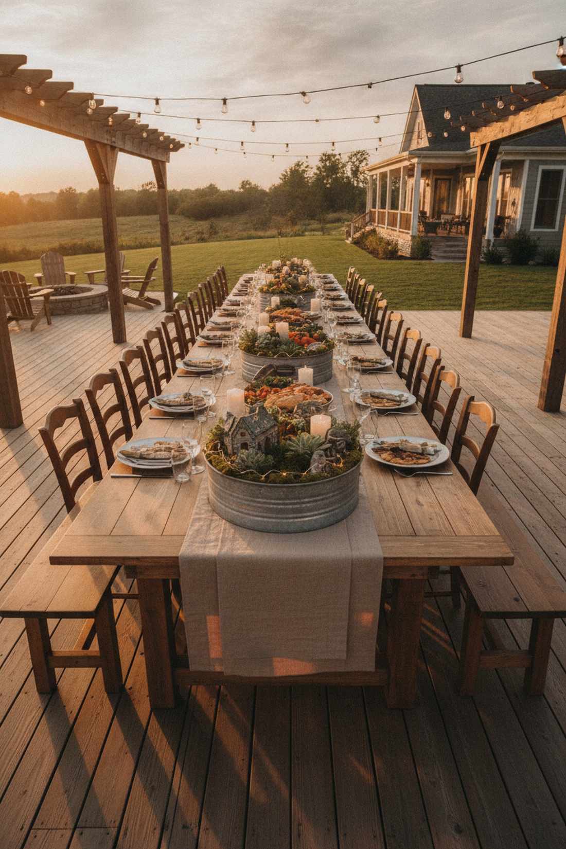 long rectangular banquet