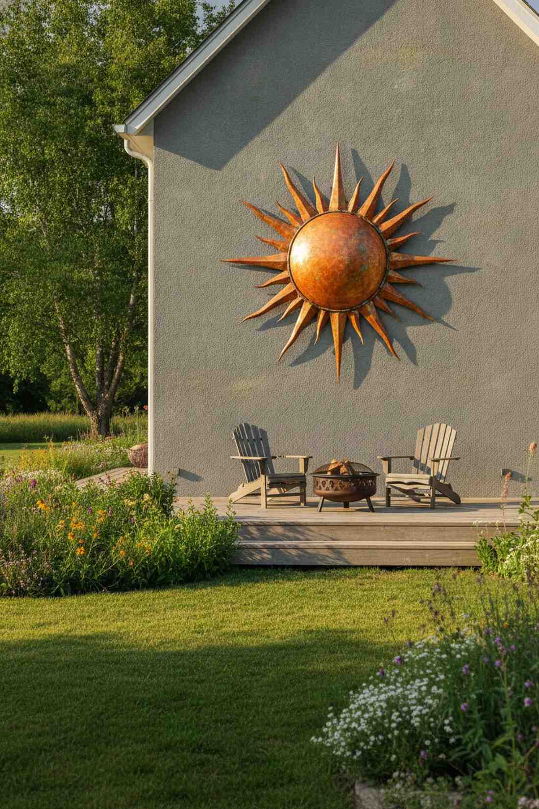 metal sunburst wall sculpture