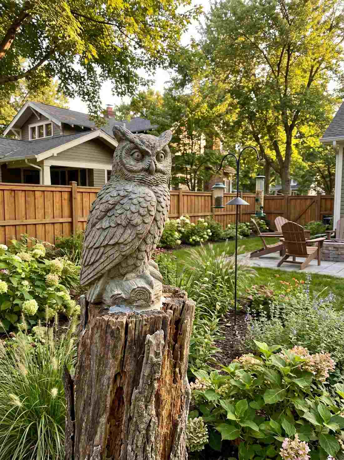 perched owl sculpture