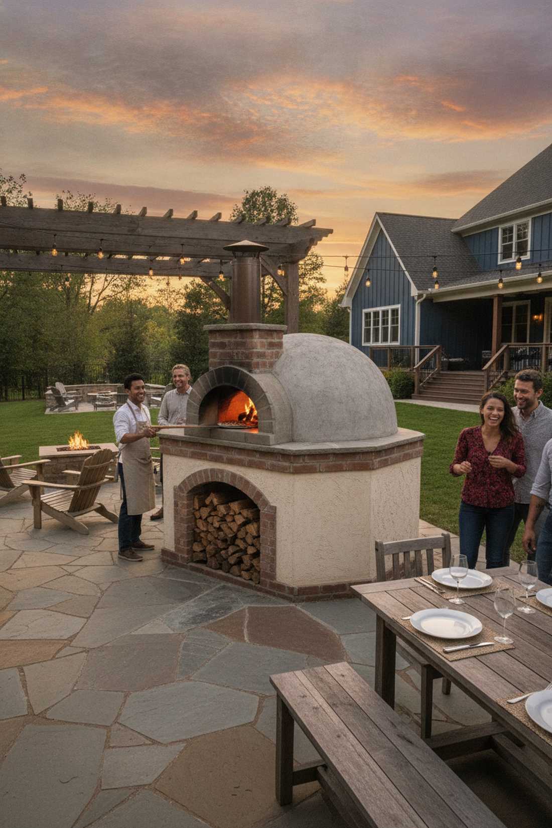 pizza oven focal island