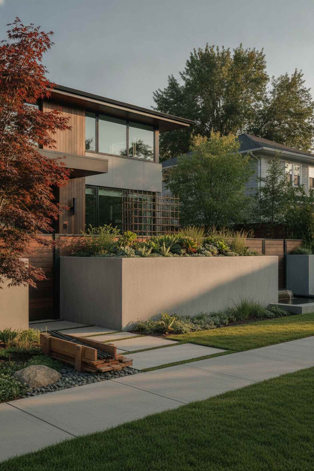 poured concrete custom wall
