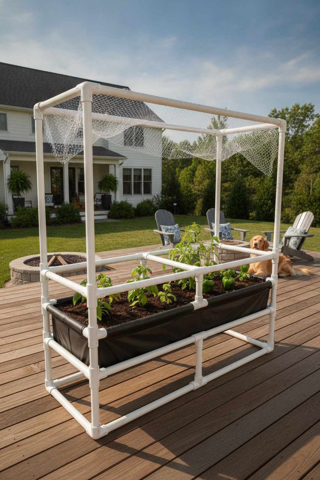 pvc frame raised veggie trough