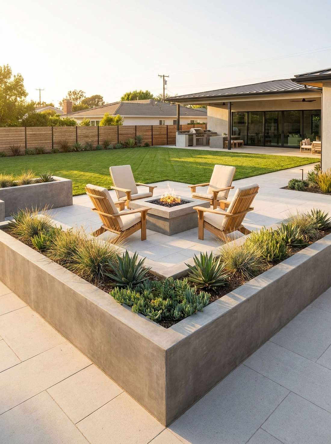 raised concrete planting box