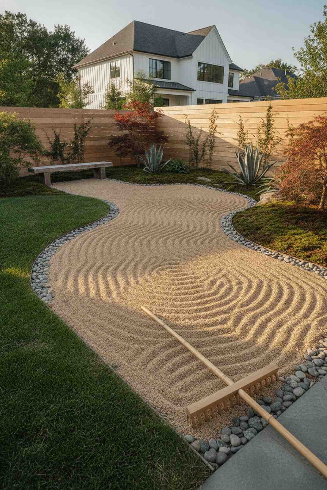 raked decomposed granite path