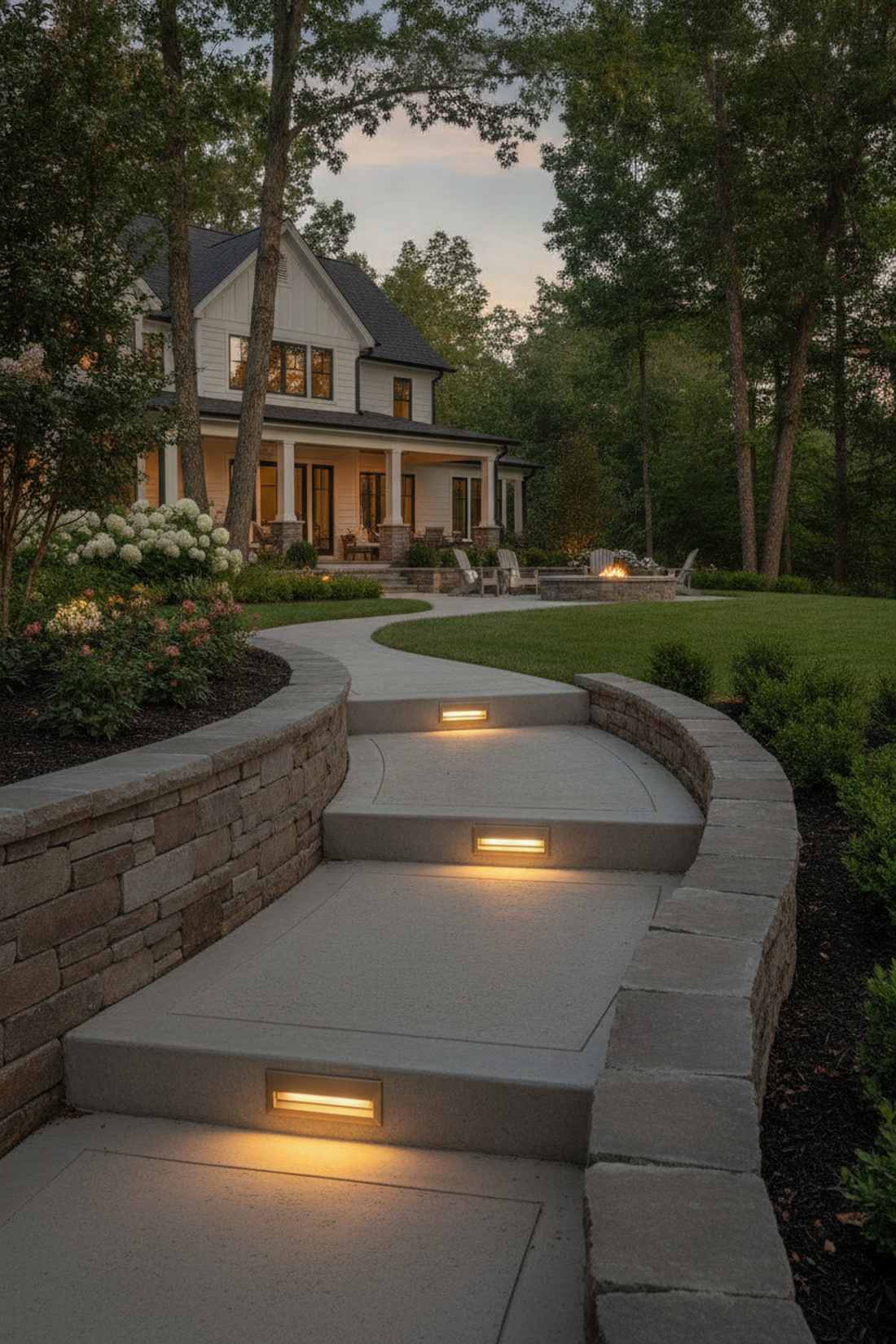 recessed wall step lights