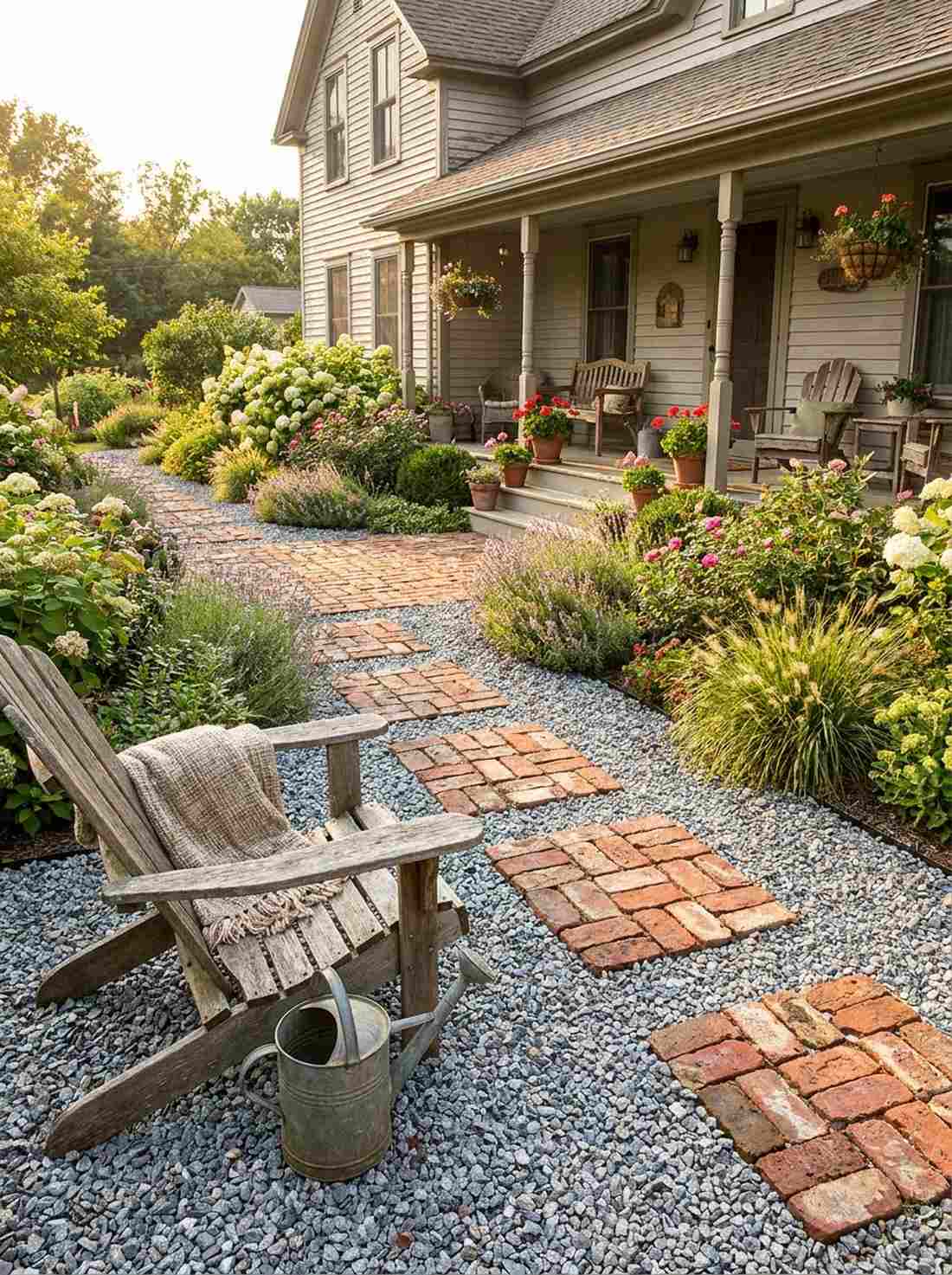 reclaimed brick pavers in gray stone