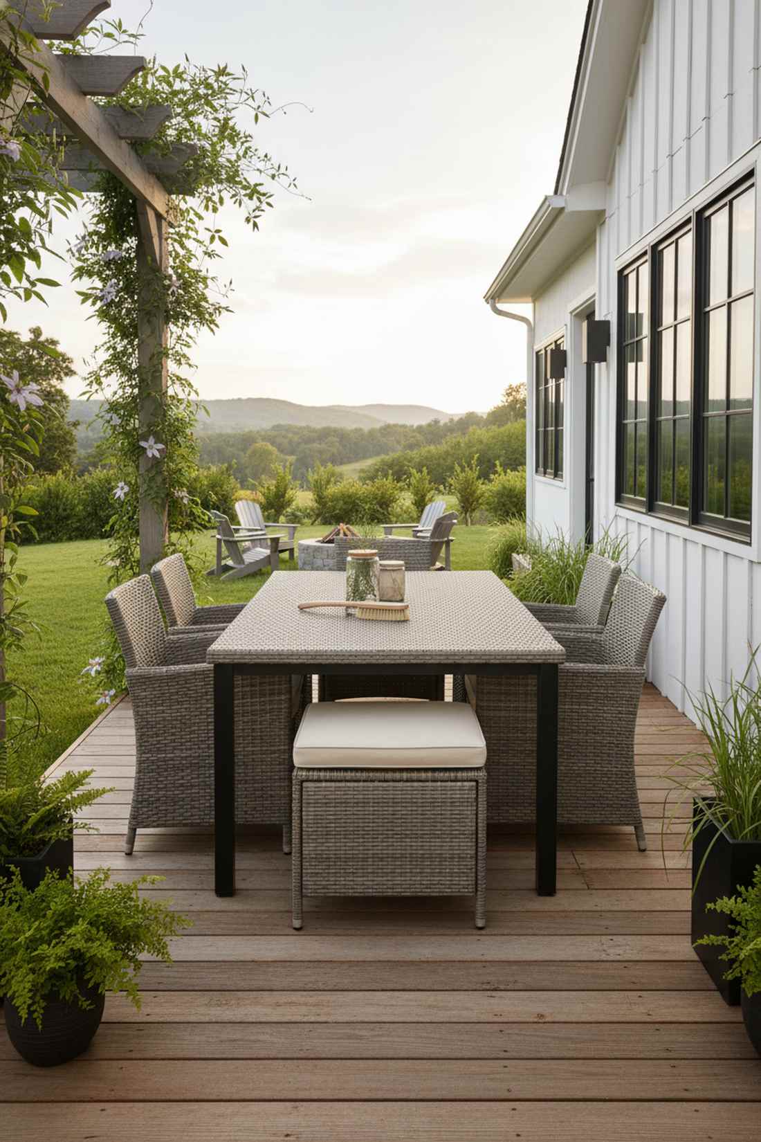 rectangular resin wicker dining set