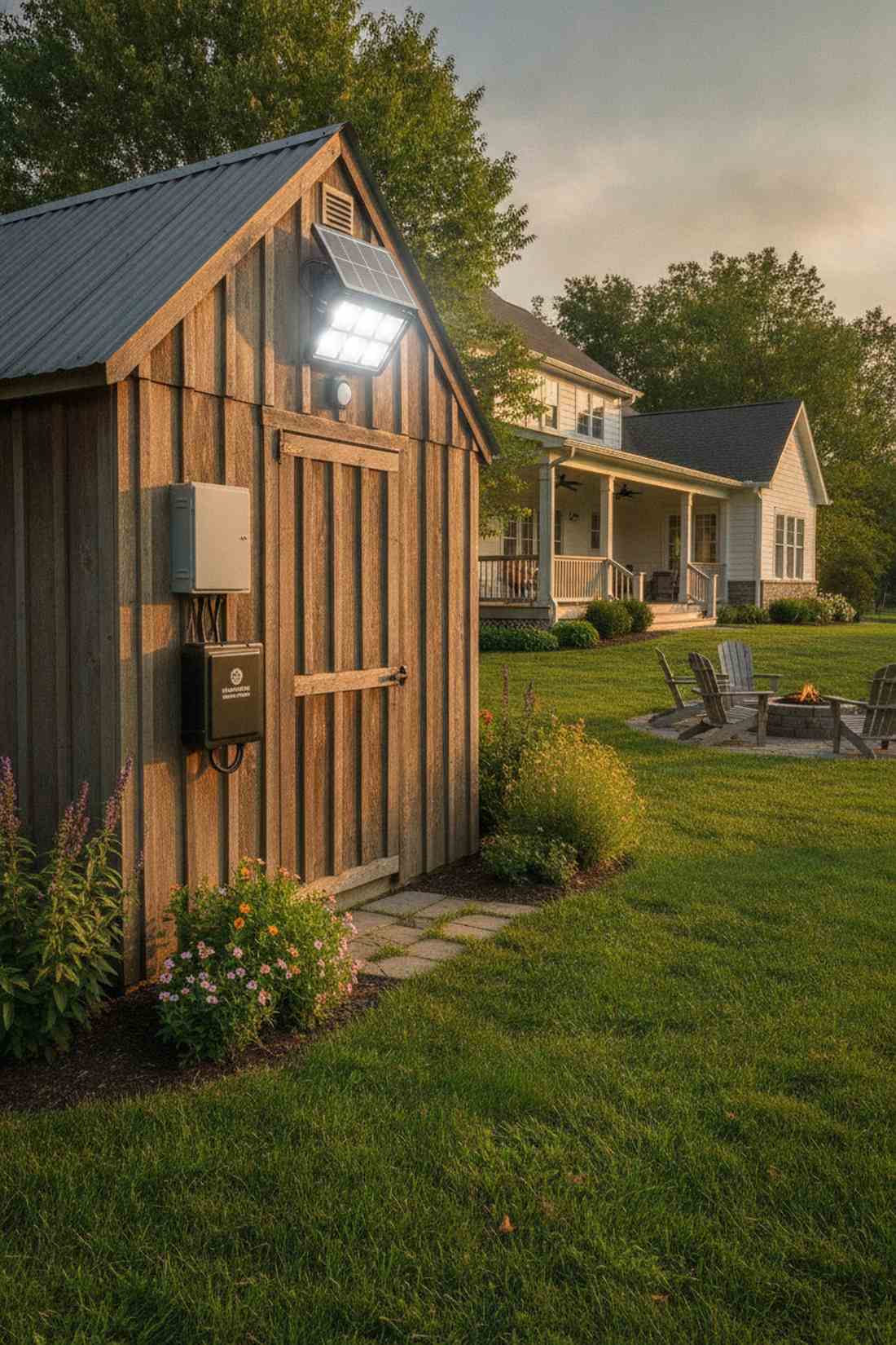 solar powered motion lights on detached structures