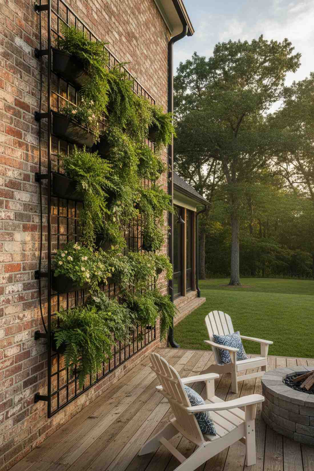 steel framed vertical planter grid