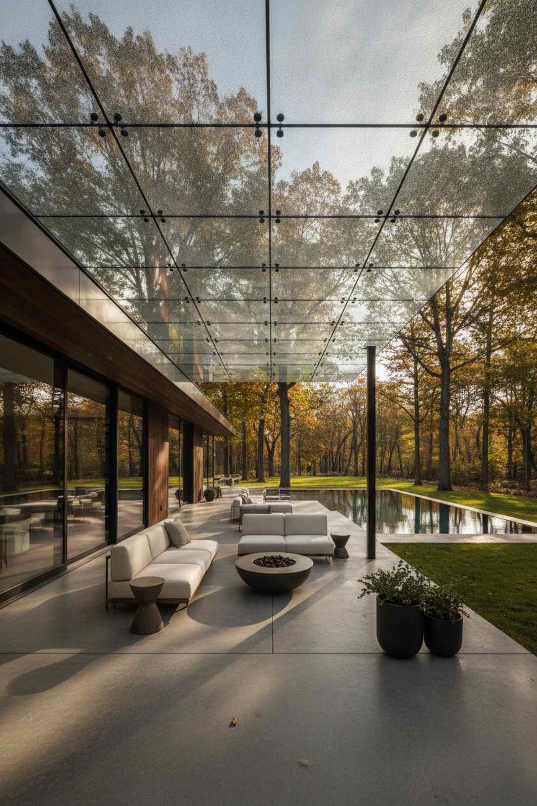 tempered glass roof panels