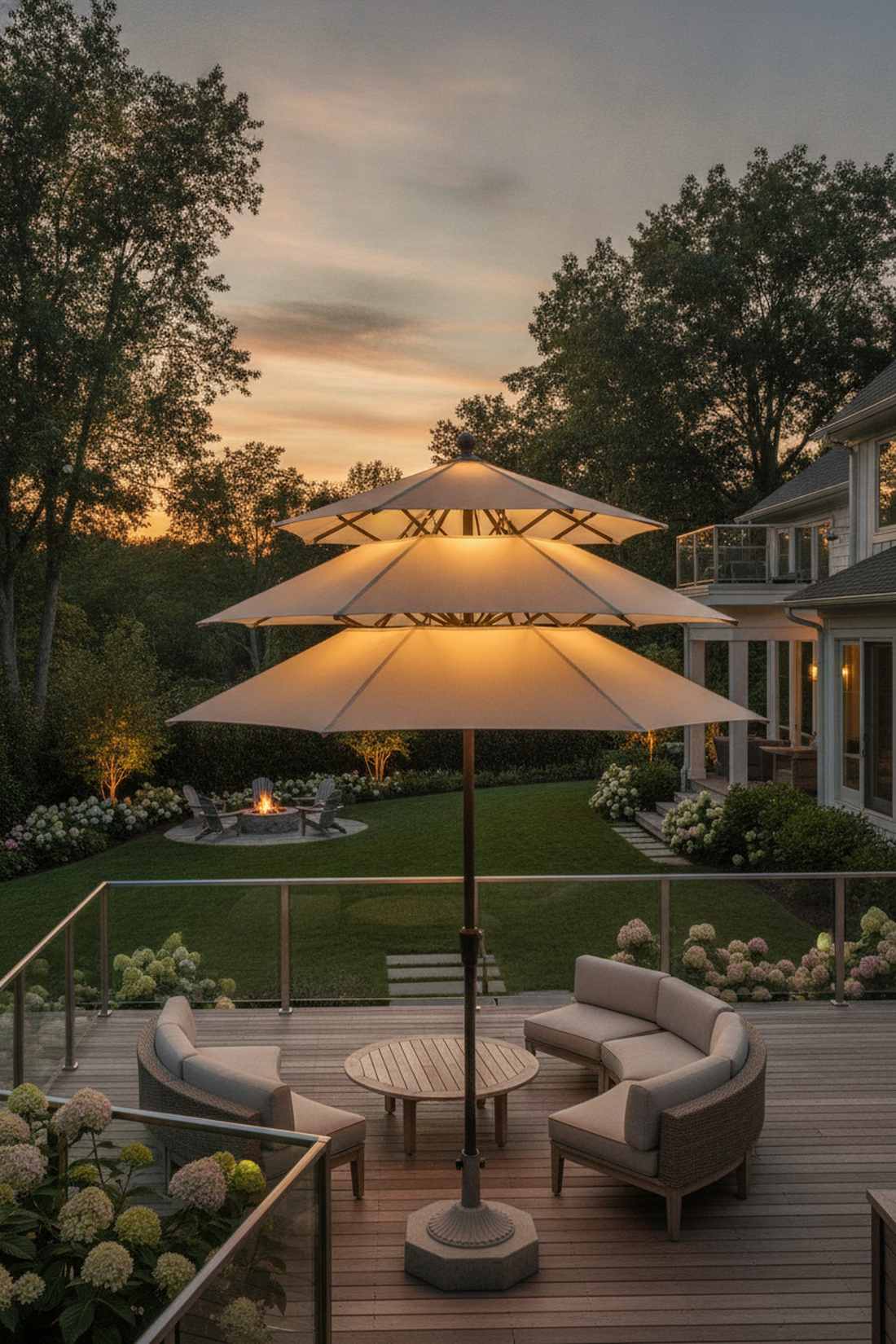 three tier solar umbrella