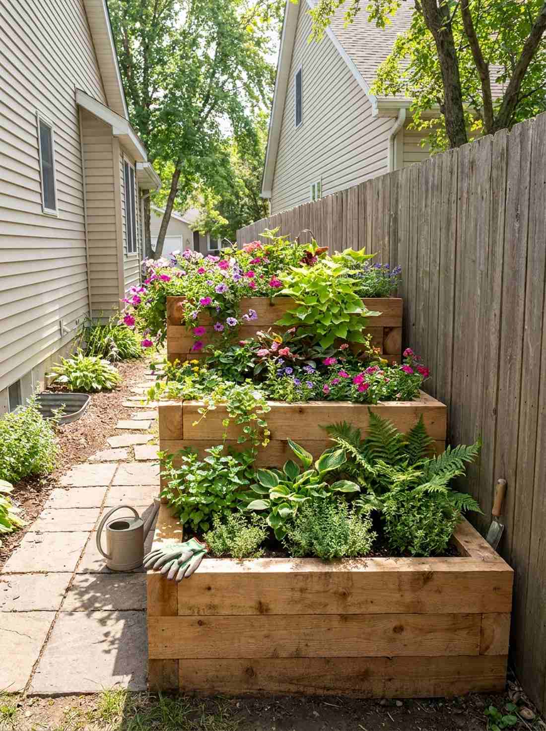 tiered cascade planters