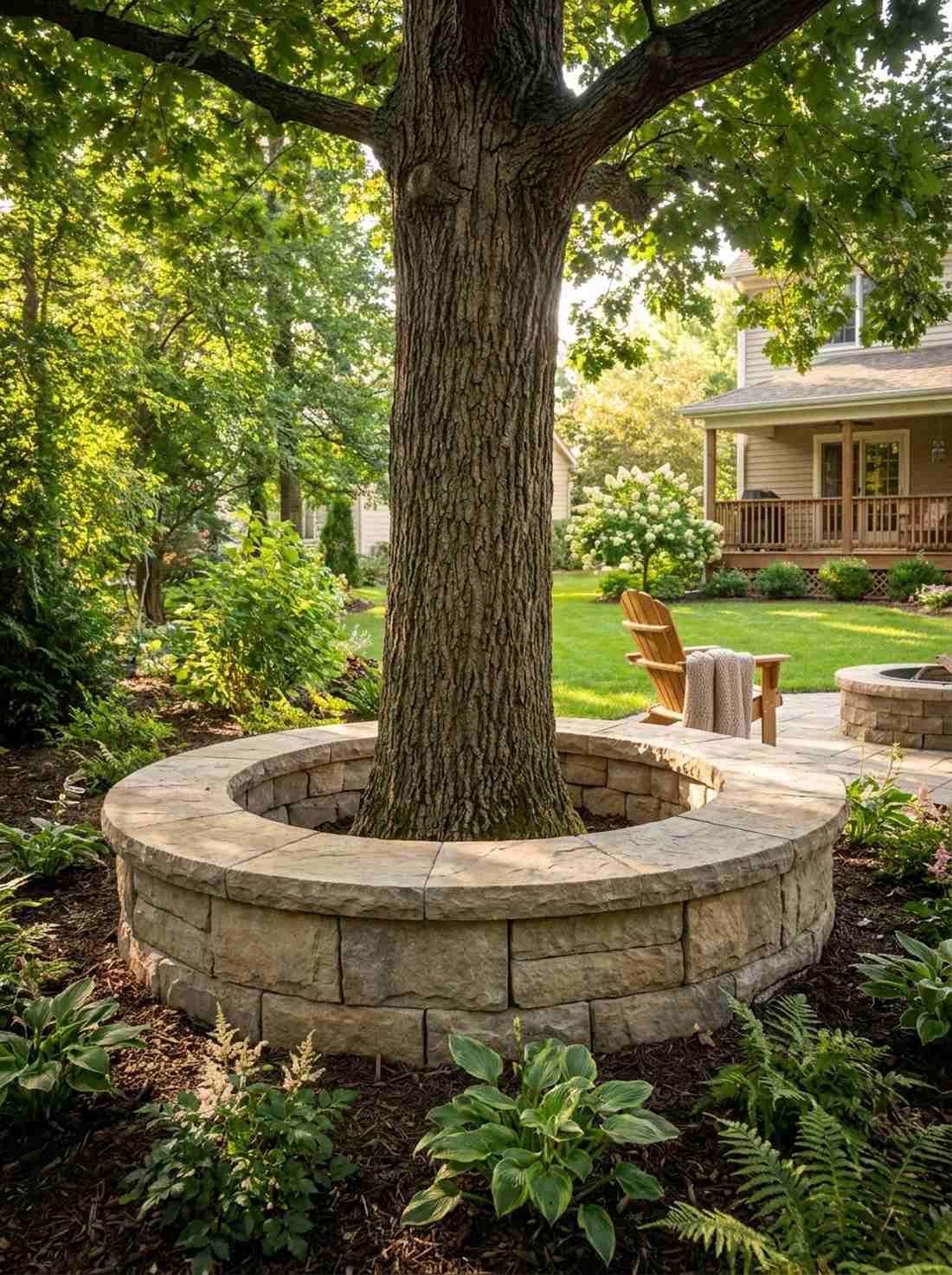 tree ring circular bench
