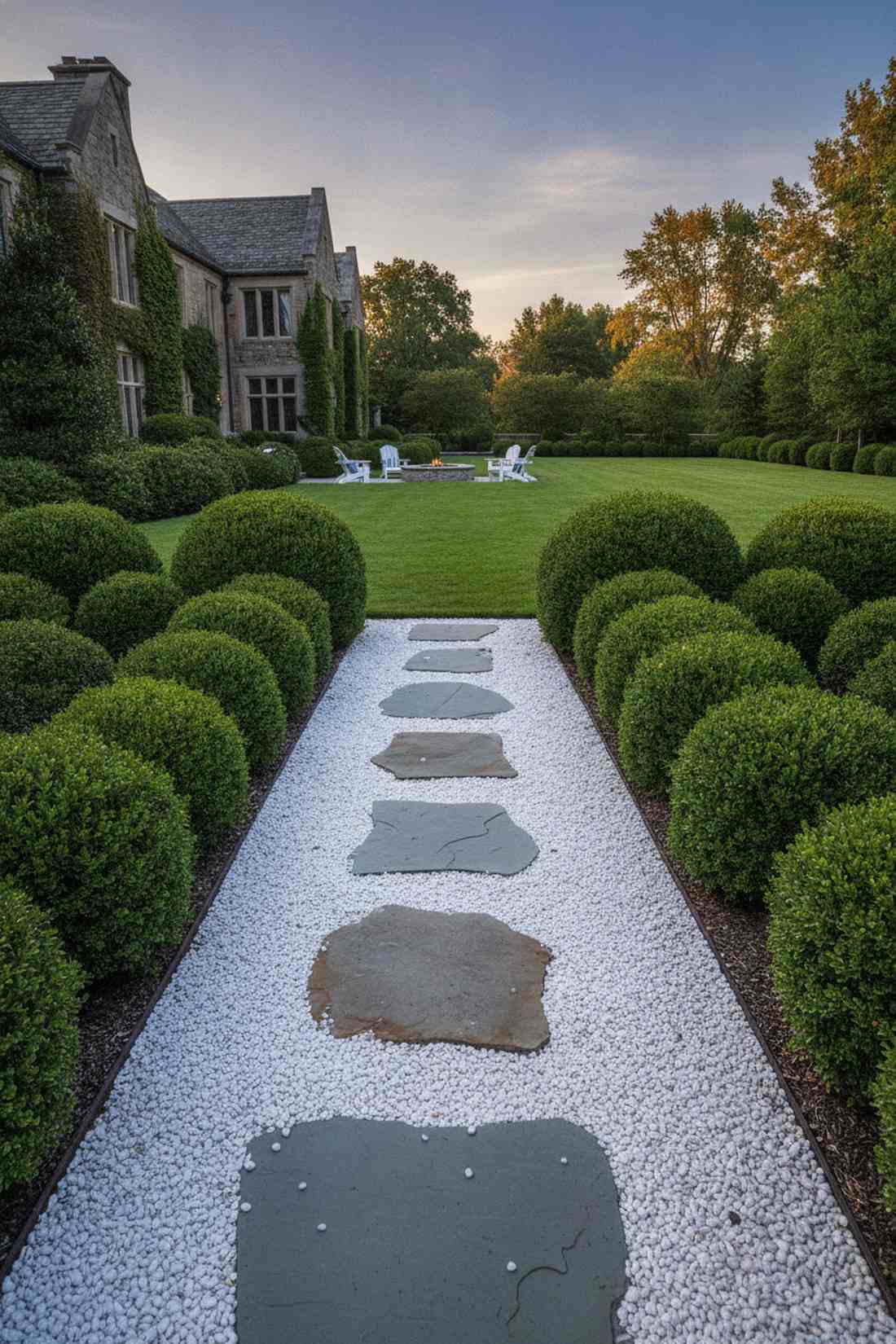 tumbled bluestone with crushed marble chips