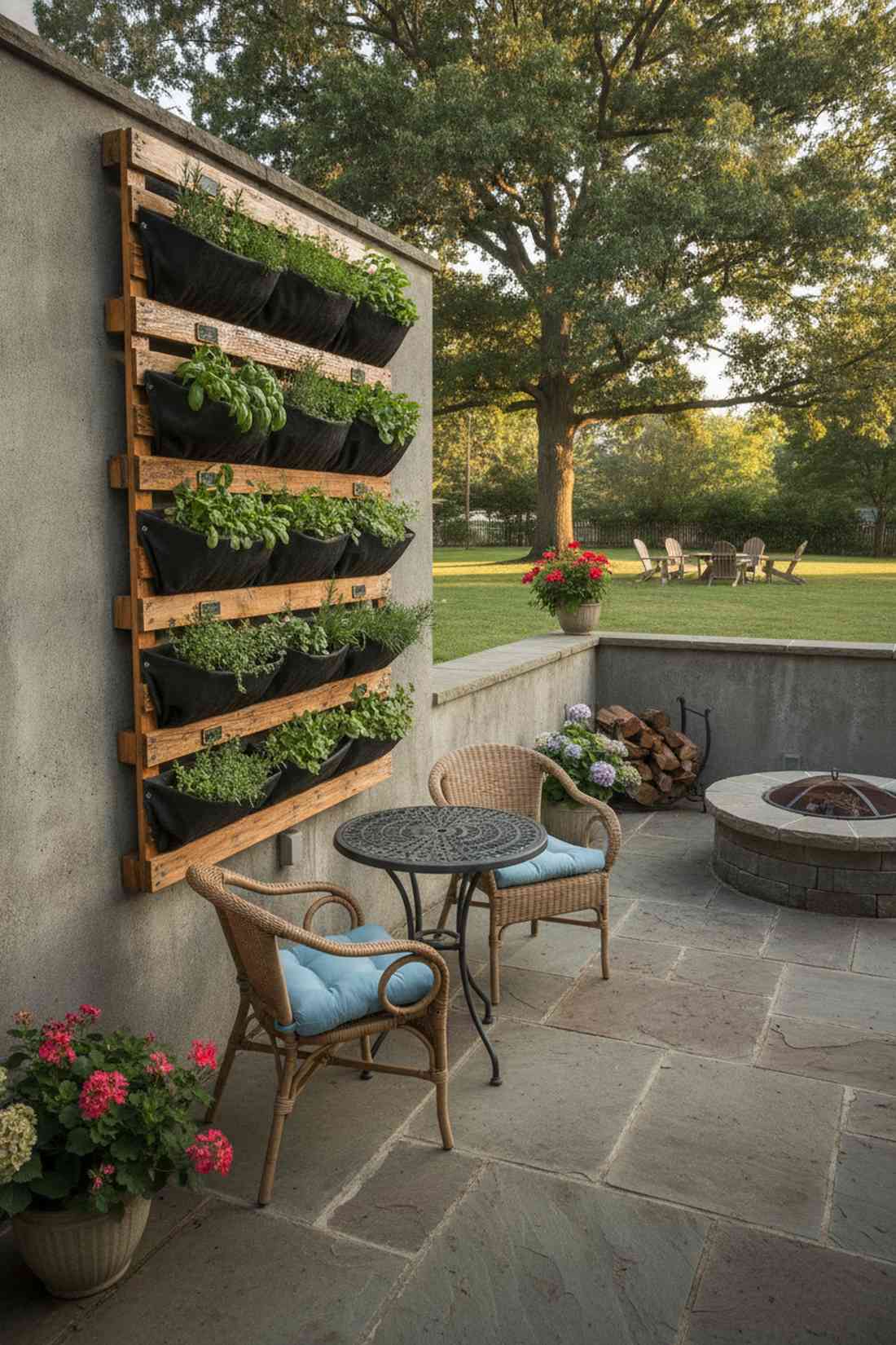 vertical pallet herb wall