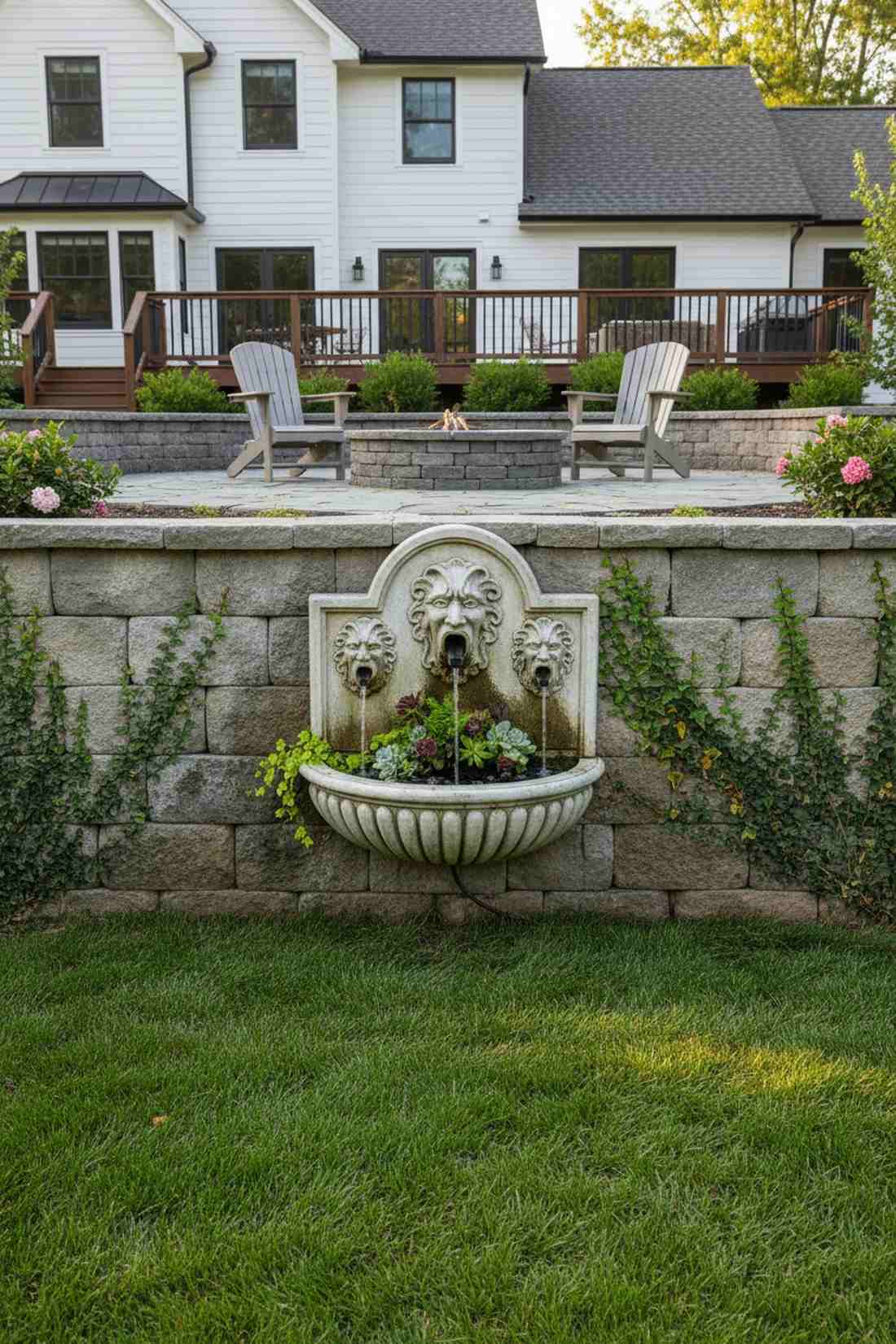 wall fountains with grotesque masks