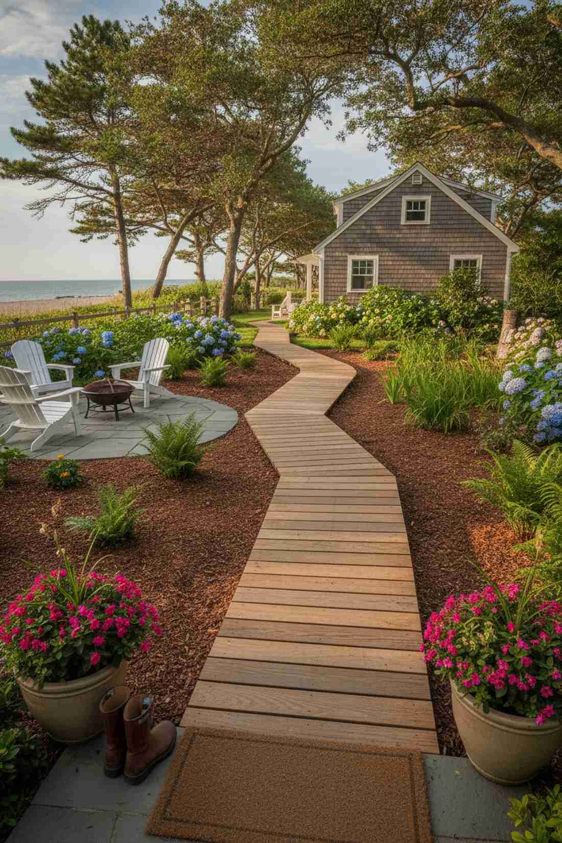 wood chip boardwalk sections