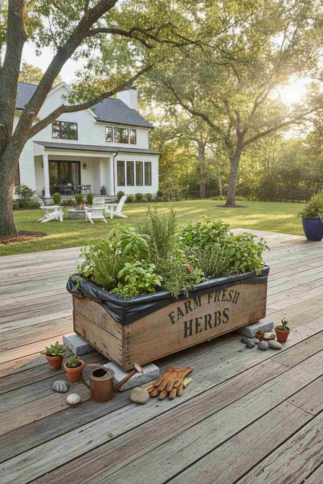 wooden crate herb box