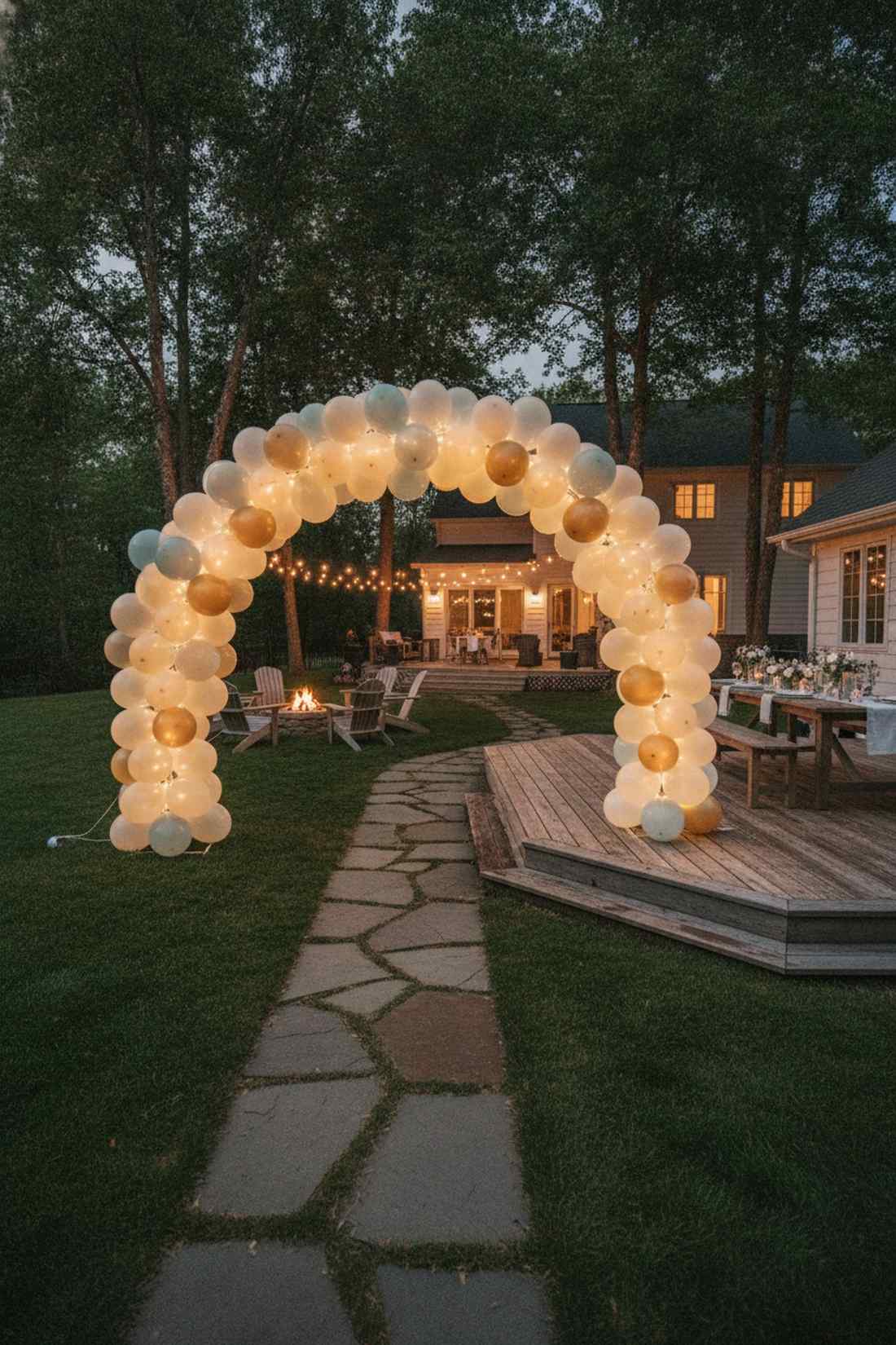 balloon arch illuminated framework
