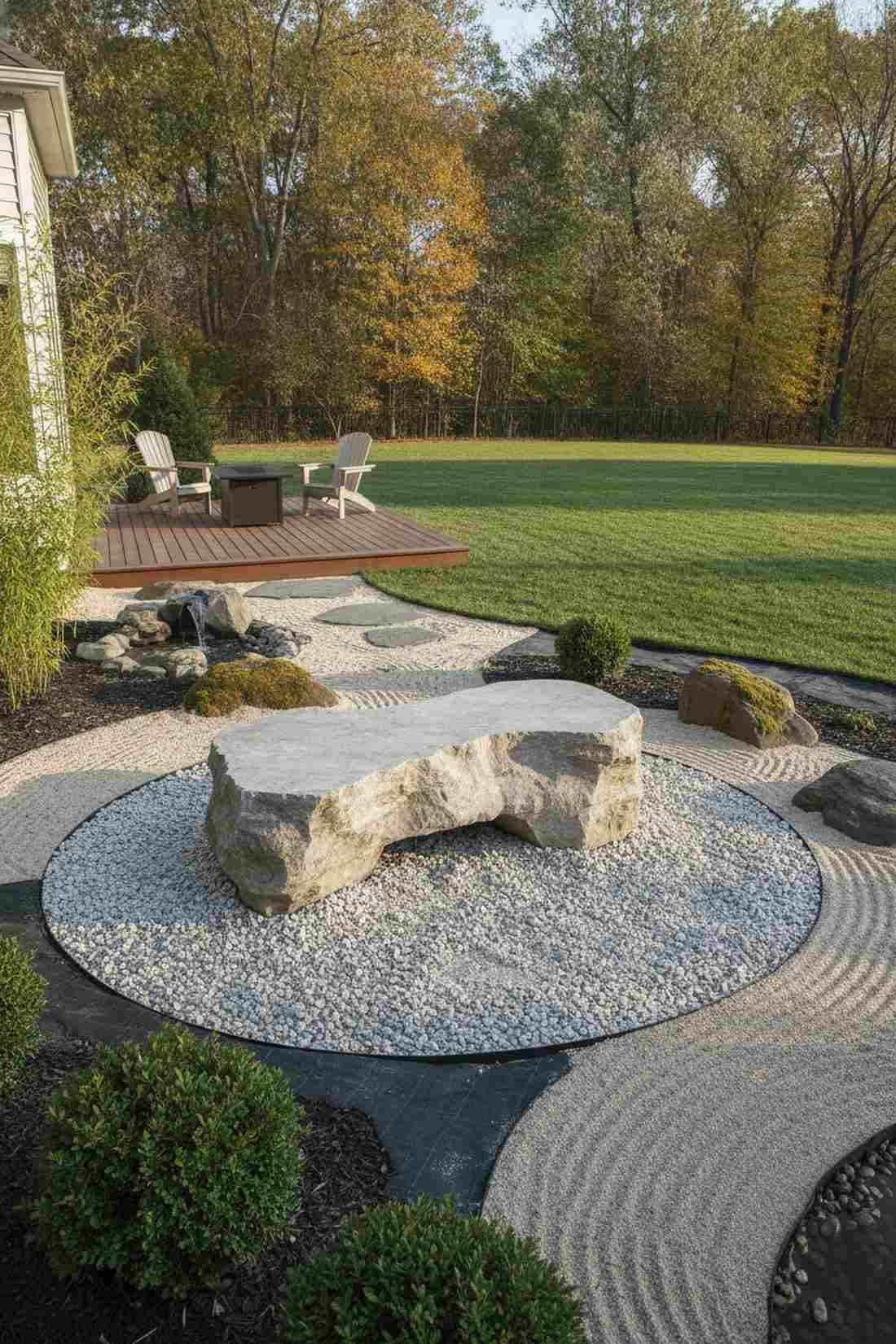 carved stone freeform bench