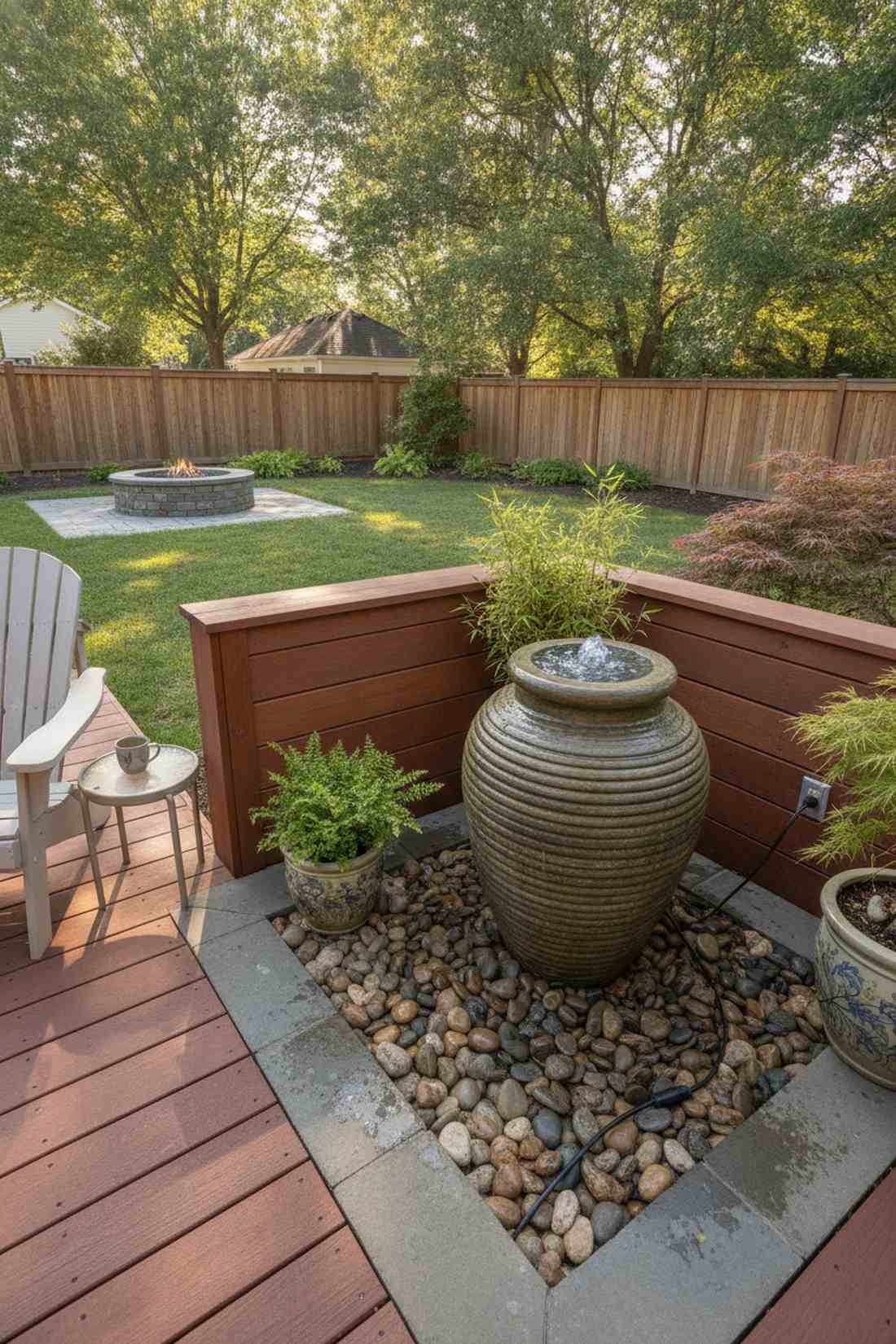 corner water feature alcove