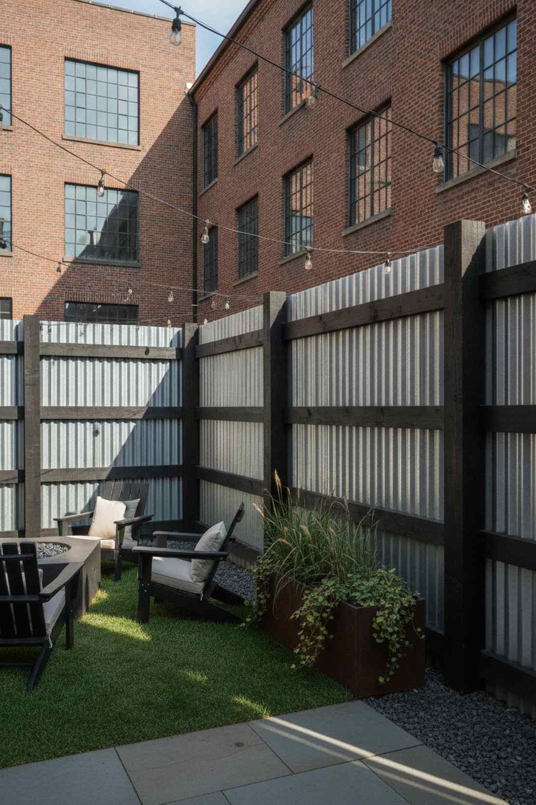 corrugated metal panel fence