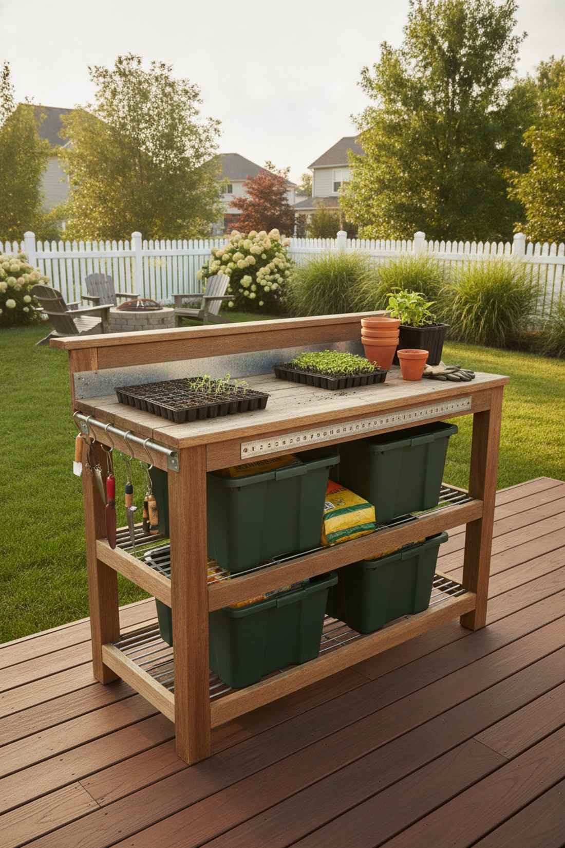 counter height potting station