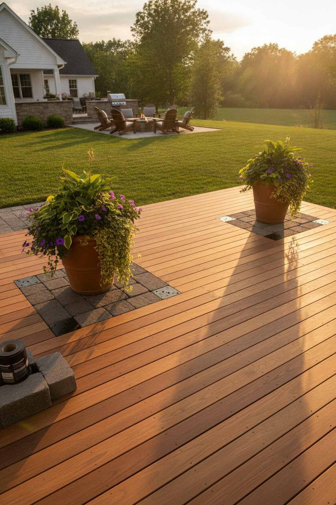 diagonal deck with paver corners