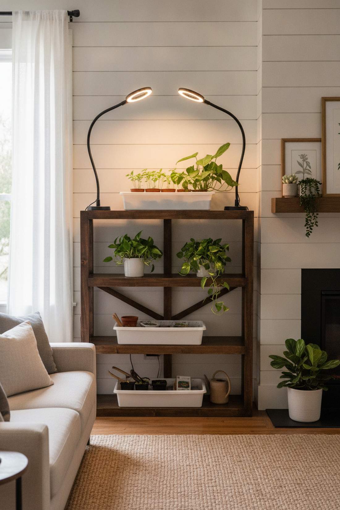 dual tray led system with adjustable arms