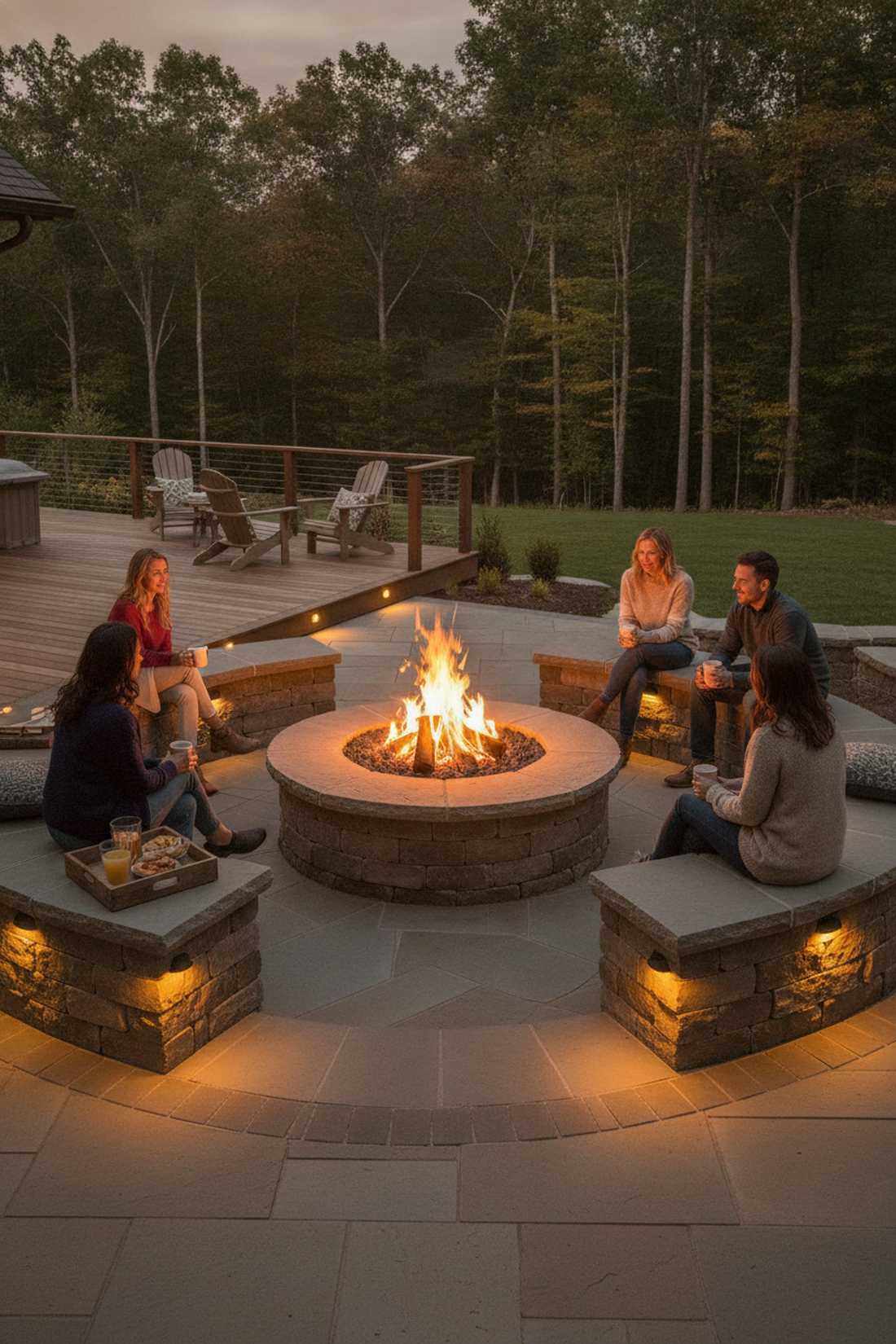 fire pit ring perimeter lights