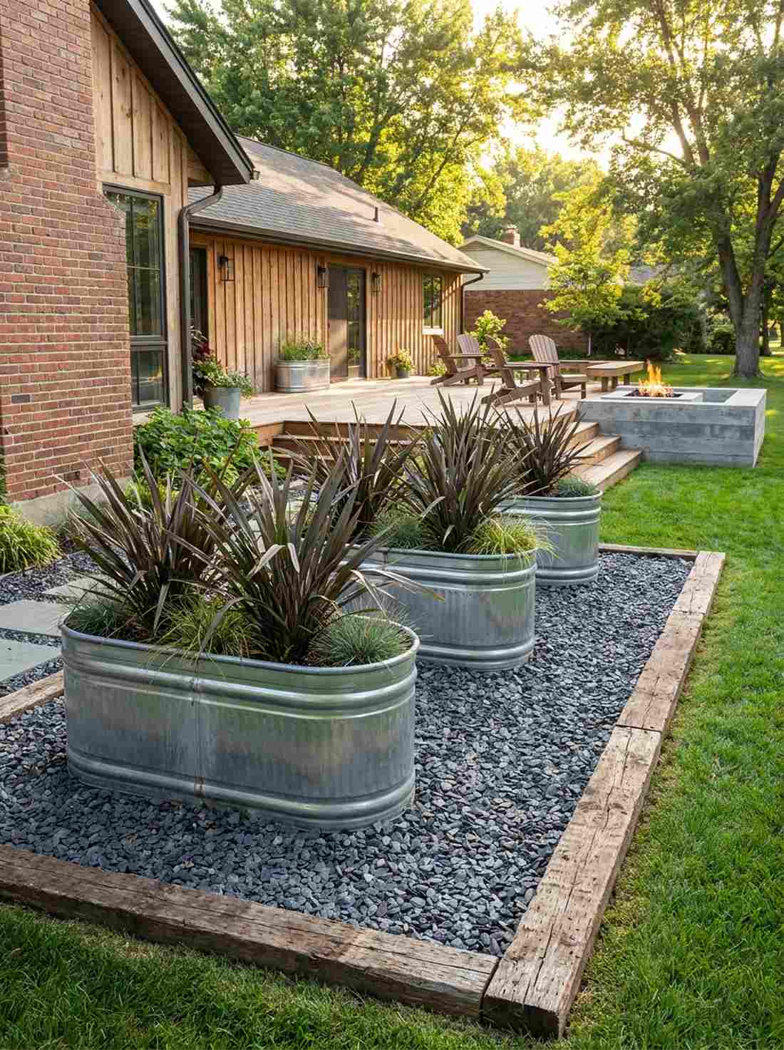galvanized metal containers industrial look