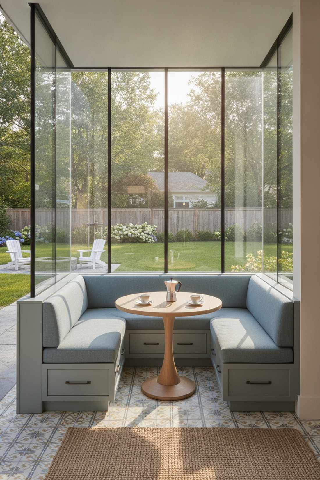 glass enclosed breakfast nooks